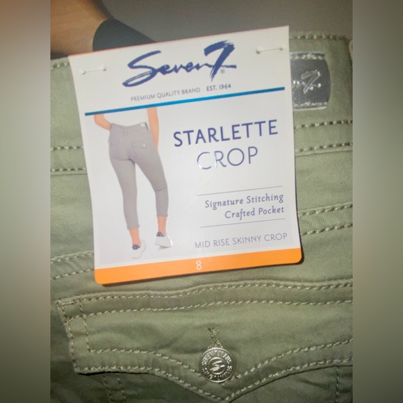 Seven7 Women's Starlette Cropped Jeans - Sage - Picture 5 of 6